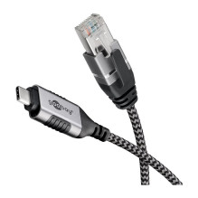 Goobay Ethernet-Adapterkabel USB-C 3.2 Gen2 RJ-45 (schwarz / grau, 5 metrai) Goobay Ethernet-Adapterkabel USB-C 3.2 Gen2 RJ-45 (schwarz / grau, 5 metrai)