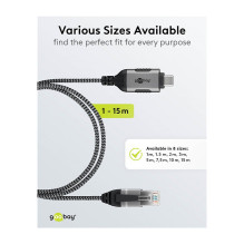 Goobay Ethernet-Adapterkabel USB-C 3.2 Gen2 RJ-45 (schwarz / grau, 5 metrai) Goobay Ethernet-Adapterkabel USB-C 3.2 Gen2 RJ-45 (schwarz / grau, 5 metrai)