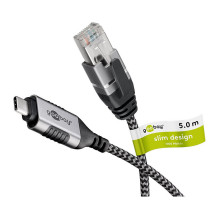 Goobay Ethernet-Adapterkabel USB-C 3.2 Gen2 RJ-45 (schwarz / grau, 5 metrai) Goobay Ethernet-Adapterkabel USB-C 3.2 Gen2 RJ-45 (schwarz / grau, 5 metrai)