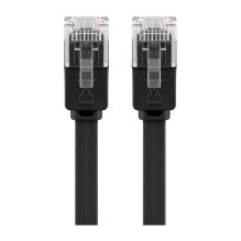 Goobay Patchkabel RJ45 Stecker RJ45 Stecker CAT.6 U / UTP (schwarz, 1 metras, Flachkabel)