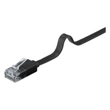 Goobay Patchkabel RJ45 Stecker RJ45 Stecker CAT.6 U / UTP (schwarz, 1 metras, Flachkabel)