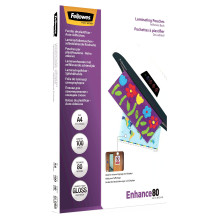 Fellowes Lipni laminavimo plėvelė A4 80Mikron Blizgi. 100P Fellowes Lipni laminavimo plėvelė A4 80Mikron Blizgi. 100P