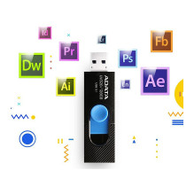 Stick ADATA UV320 128 GB (schwarz / blau, USB-A 3.2 Gen 1) Stick ADATA UV320 128 GB (schwarz / blau, USB-A 3.2 Gen 1)