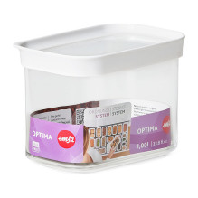 Emsa Vorratsdose OPTIMA 11.9 cm hoch transparent / weiß 1.0 l. 1 St.