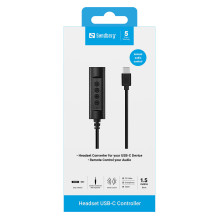 SANDBERG Ausinių USB-C valdiklis 1,5m SANDBERG Ausinių USB-C valdiklis 1,5m