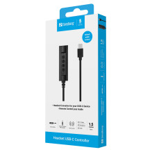 SANDBERG Ausinių USB-C valdiklis 1,5m SANDBERG Ausinių USB-C valdiklis 1,5m