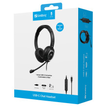 SANDBERG USB-C pokalbių ausinės SANDBERG USB-C pokalbių ausinės