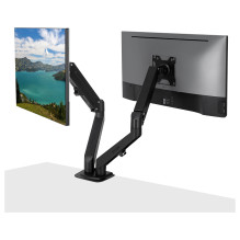 LINDY Dual Mount Desktop Gasfederarm – Schwarz