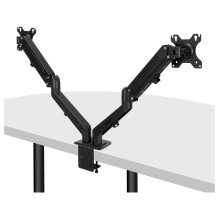 LINDY Dual Mount Desktop Gasfederarm – Schwarz