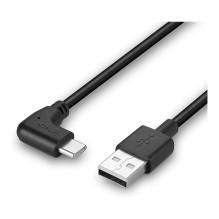 LINDY USB 2.0 A ir C tipo kabelis, 90° kampu 0,5m