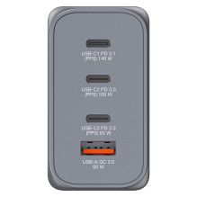 Verbatim GaN-Ladegert 240W, 1x USB-A, 3x USB-C (grau, PD 3.0, QC 3.0 ) Verbatim GaN-Ladegert 240W, 1x USB-A, 3x USB-C (grau, PD 3.0, QC 3.0 )