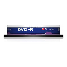 1x10 Verbatim DVD+R 4,7GB 16x Speed, matt silver Cakebox 1x10 Verbatim DVD+R 4,7GB 16x Speed, matt silver Cakebox
