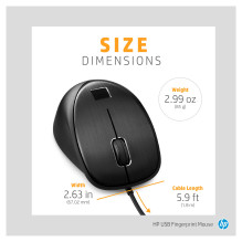 HP Fingerprint Mouse laser 3 buttons wired USB for Elite x2, EliteBook 735 G6, Mobile Thin Client mt HP Fingerprint Mouse laser 3 buttons wired USB for Elite x2, EliteBook 735 G6, Mobile Thin Client mt