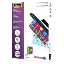 Fellowes Laminierfolie Enhance A4 gestanzt 80Mikron matinis 100 Fellowes Laminierfolie Enhance A4 gestanzt 80Mikron matinis 100