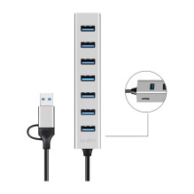 Logilink USB 3.0 Stebulė, 7-port, USB-A, aliuminio korpusas Logilink USB 3.0 Stebulė, 7-port, USB-A, aliuminio korpusas