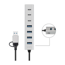 Logilink USB 3.0 Hub, 7-port, 4x USB-A 3x USB-C, aliuminio korpusas Logilink USB 3.0 Hub, 7-port, 4x USB-A 3x USB-C, aliuminio korpusas