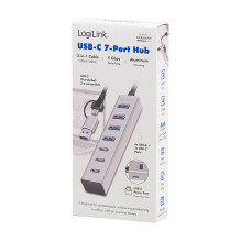 Logilink USB 3.0 Hub, 7-port, 4x USB-A 3x USB-C, aliuminio korpusas Logilink USB 3.0 Hub, 7-port, 4x USB-A 3x USB-C, aliuminio korpusas