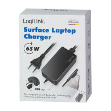 Notebook power supply, for Surface Book, 65W, USB Port, black Notebook power supply, for Surface Book, 65W, USB Port, black