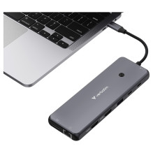 D Verbatim USB-C Pro Multiport-Hub CMH-13, 13 Port (grau, 2x HDMI, DP, RJ-45, 6x Audio, TK 2x USB-C PD ) D Verbatim USB-C Pro Multiport-Hub CMH-13, 13 Port (grau, 2x HDMI, DP, RJ-45, 6x Audio, TK 2x USB-C PD )