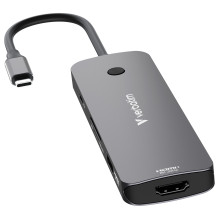 D Verbatim USB-C Pro Multiport-Hub CMH-08, 8 Port (grau, 2x HDMI, 3x USB-A, USB-C PD ),