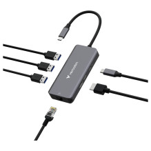 D Verbatim USB-C Essentials Multi- Port šakotuvas 6 Port su RJ45 32157 D Verbatim USB-C Essentials Multi- Port šakotuvas 6 Port su RJ45 32157