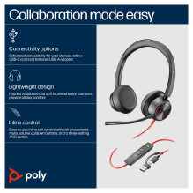 HP Poly „Blackwire 8225“ stereofoninės ausinės, dedamos į ausis HP Poly „Blackwire 8225“ stereofoninės ausinės, dedamos į ausis