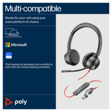 HP Poly „Blackwire 8225“ stereofoninės ausinės, dedamos į ausis HP Poly „Blackwire 8225“ stereofoninės ausinės, dedamos į ausis