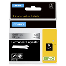 DYMO Rhino Band Polyes. 12mmx5.5m schwarz- metalinis DYMO Rhino Band Polyes. 12mmx5.5m schwarz- metalinis