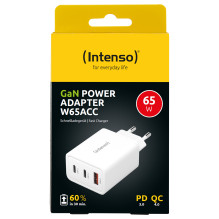 Intenso Netzteil maitinimo adapteris W65ACC GaN, Anschlüsse: - 2x USB-C, 1x USB-A, Išvestis: maks. 65 vatai, GaN-Technol Intenso Netzteil maitinimo adapteris W65ACC GaN, Anschlüsse: - 2x USB-C, 1x USB-A, Išvestis: maks. 65 vatai, GaN-Technol