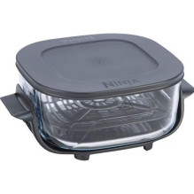 Ninja CRISPi 4-in-1 tragbare Glas-Heißluftfritteuse "Salbei" (Graygrün / transparent, 1.700 Watt, 2 Körbe 1,4 