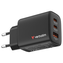 Verbatim „GaN III Essentials“ įkroviklis 3 Port 65W USB-A / C, juodas Verbatim „GaN III Essentials“ įkroviklis 3 Port 65W USB-A / C, juodas