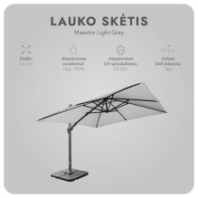 Lauko skėtis (užvalkalas dovanų) Maestro Light Grey