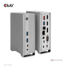 Club3D 4K Charging Dock USB-C - 6xUSB3 / DP / 2xHDMI / VGA / LAN 120W mažmeninė prekyba