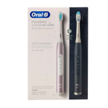 Braun Oral-B Pulsonic Slim Luxe 4900 Black / Rosegold su 2 rankenėlėmis
