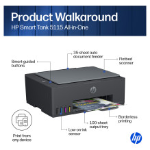 HP Smart Tank 5115 Daugiafunkcis įrenginys 4in1 Rašaliniai dažai A4 12s / m HP Smart Tank 5115 Daugiafunkcis įrenginys 4in1 Rašaliniai dažai A4 12s / m