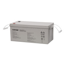 Želejas akumulators 12V 200Ah : 522 x 239 x 222 mm : Svars 60.2kg : Vipow