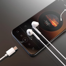 Dudao Dudao X3C In-Ear Wired USB-C Headphones 1.2m - White White