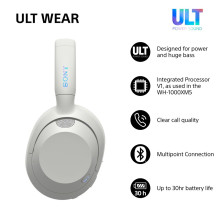 „Sony ULT WEAR“ – belaidės „Bluetooth“ ausinės su „ULT POWER SOUND“, itin giliais bosais, triukšmo slopinimu, aiškia ska