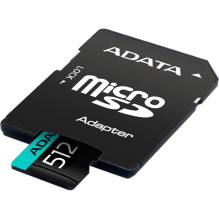 ADATA Premier Pro MicroSDXC Card 512 GB Class 10 UHS-I / U3 A2 V30 (AUSDX512GUI3V30SA2-RA1)