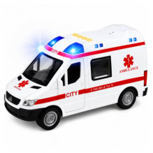 LEAN Toys Ambulance Stretcher Drive Lights Sounds White 1:10 LEAN Toys Ambulance Stretcher Drive Lights Sounds White 1:10