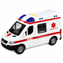 LEAN Toys Ambulance Stretcher Drive Lights Sounds White 1:10 LEAN Toys Ambulance Stretcher Drive Lights Sounds White 1:10