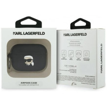 Karl Lagerfeld Silicone Karl Head 3D Apple AirPods Pro 3 Black