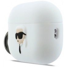 Karl Lagerfeld Silicone Karl Head 3D Apple AirPods Pro 3 White