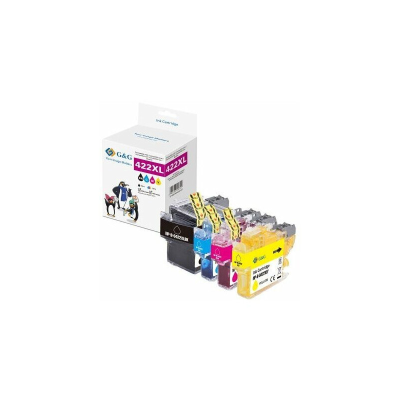 Ink G&amp;G G&amp;G 4-piece set ink cartridges replacement Brother LC422XLVAL