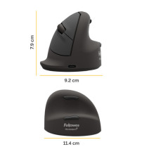 Vertical mouse Fellowes BREYTA Plus large right wireless Black