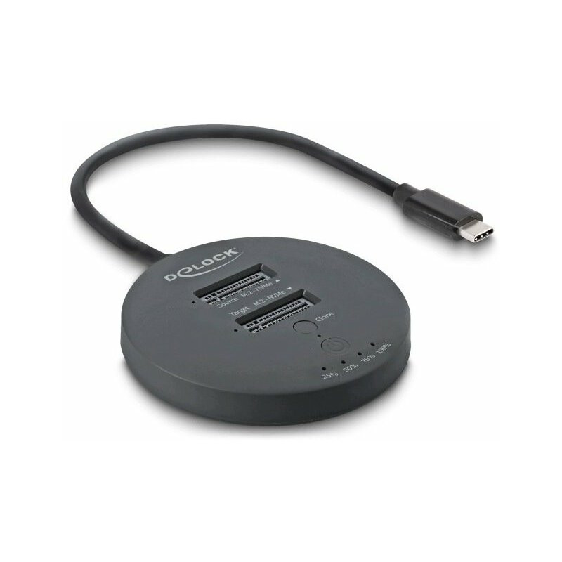 Delock USB 20 Gbps M.2 docking station for 2 x M.2 NVMe PCIe SSD with cloning function