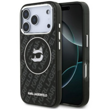 Karl Lagerfeld IML Choupette galvos logotipas MagSafe iPhone 17 Pro Max juodas Karl Lagerfeld IML Choupette galvos logotipas MagSafe iPhone 17 Pro Max juodas