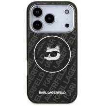 Karl Lagerfeld IML Choupette galvos logotipas MagSafe iPhone 17 Pro Max juodas Karl Lagerfeld IML Choupette galvos logotipas MagSafe iPhone 17 Pro Max juodas