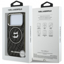 Karl Lagerfeld IML Choupette Head Logo MagSafe iPhone 17 Pro Max Black