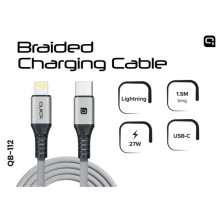 Quik Laidas QB-112 USB-C „Lightning“ 1.5m Pilkas